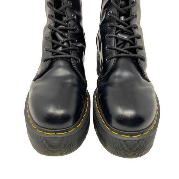 Dr. Martens Womens Jadon Leather Platform Boots Size 12 Black 8 Eye Goth Grunge - Picture 3 of 12